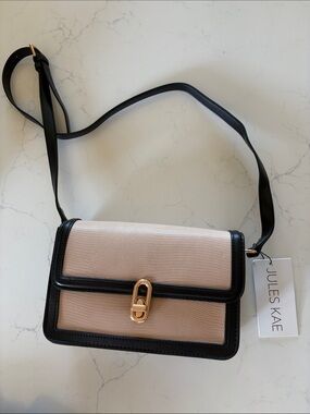 Two-Tone Black and Blush Crossbody Bag VEGAN BY JULES KAE